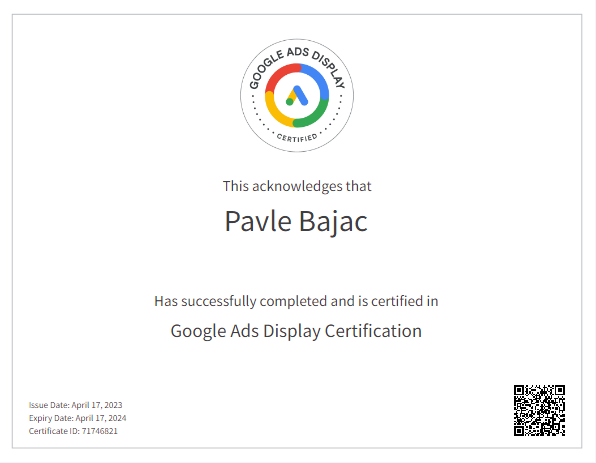 Google Display Ads certification