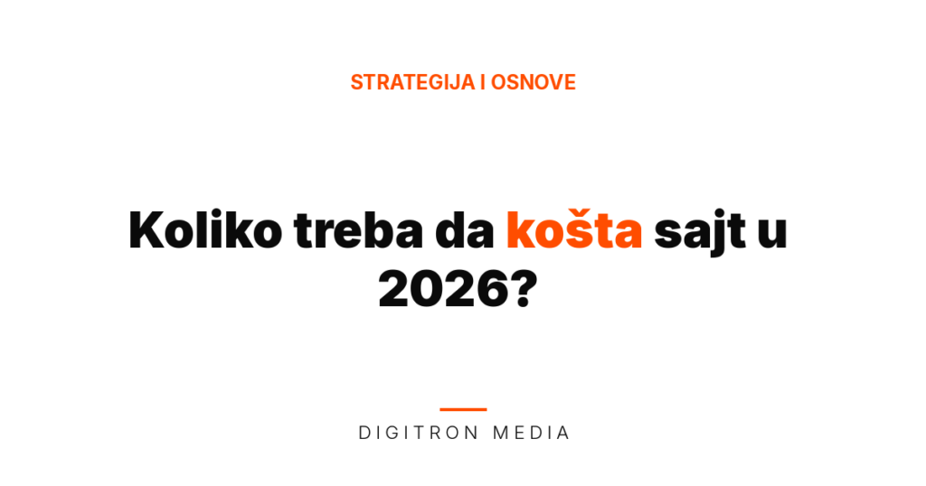 Koliko treba da košta sajt u 2026 - featured slika bloga