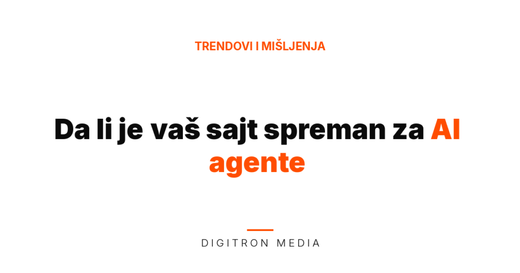 AI agenti na sajtu - featured slika bloga