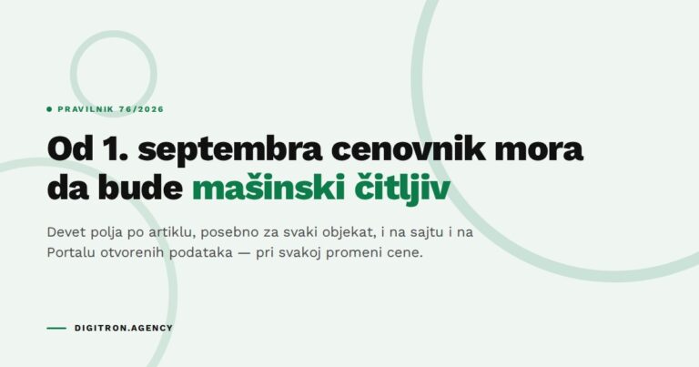 Od 1. septembra cenovnik mora da bude mašinski čitljiv — devet polja po artiklu, po objektu, pri svakoj promeni cene
