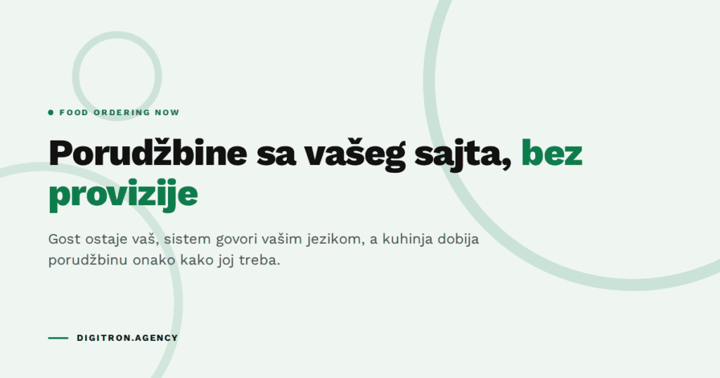 Porudžbine sa sajta bez provizije — Food Ordering Now