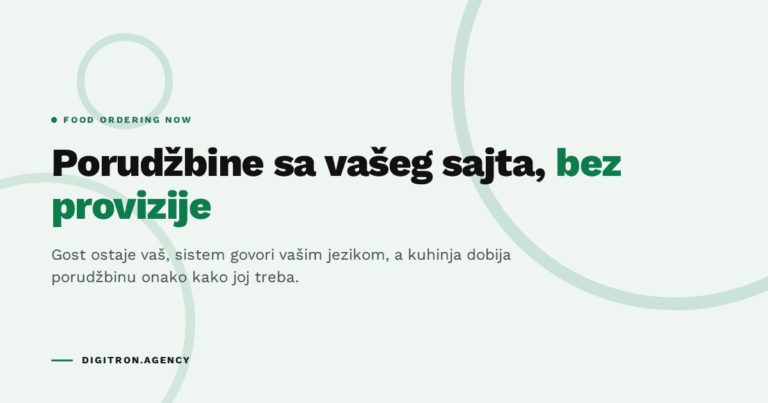 Porudžbine sa sajta bez provizije — Food Ordering Now