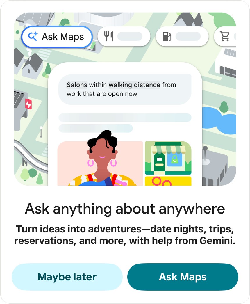 Ask Maps u Google Mapama: ponuda koja iskače kad otvorite aplikaciju