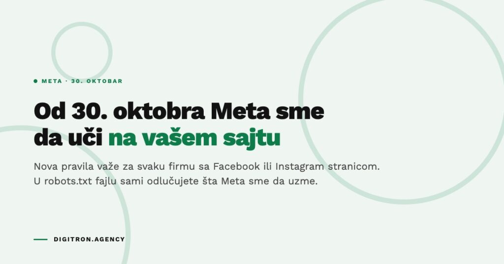 Od 30. oktobra Meta sme da uči na vašem sajtu: nova pravila i robots.txt