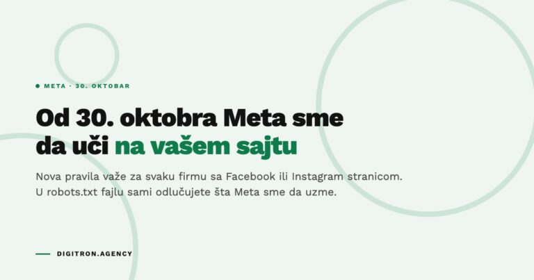 Od 30. oktobra Meta sme da uči na vašem sajtu: nova pravila i robots.txt