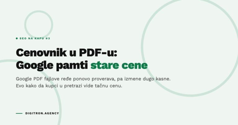 Cenovnik u PDF-u: Google pamti stare cene, SEO na kafu #3